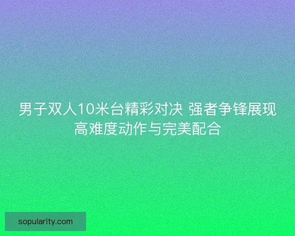 男子双人10米台精彩对决 强者争锋展现高难度动作与完美配合